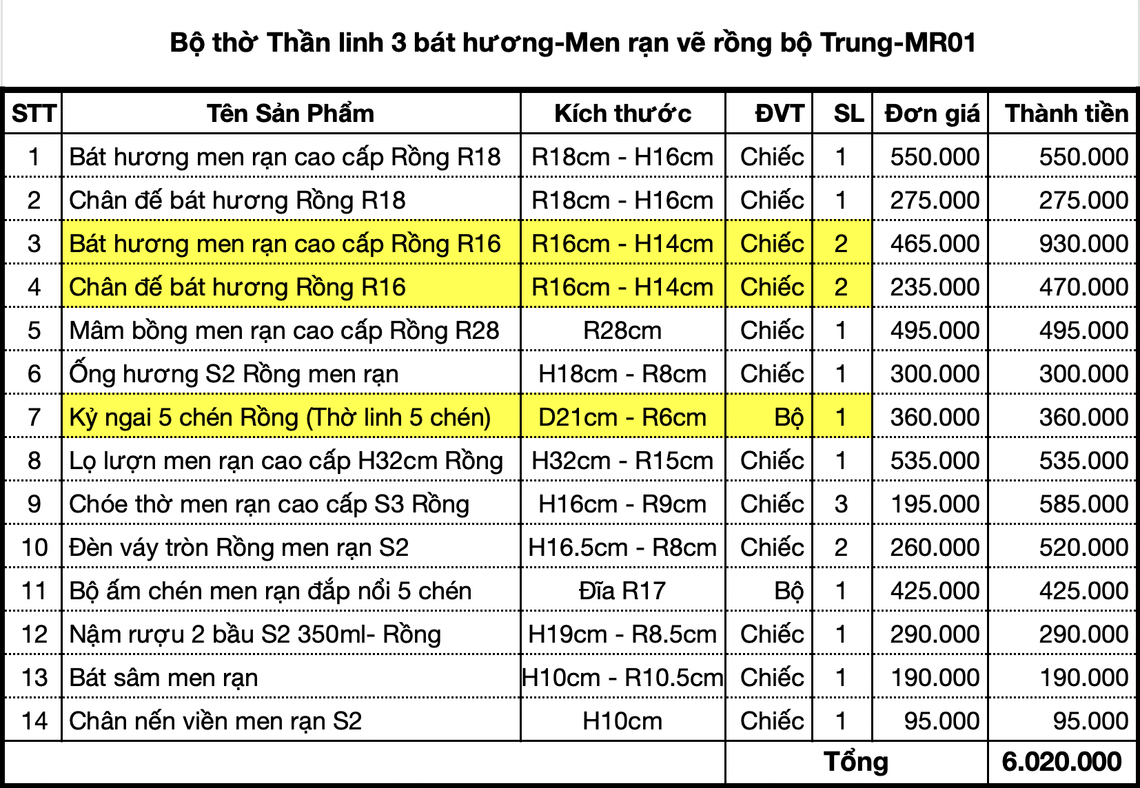 Bộ đồ thờ Gia tiên-Thần linh hoạ tiết Rồng Bát Tràng men rạn đắp nổi cao cấp- ban trung - MR01